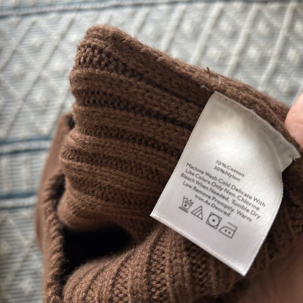 Eddie Bauer Women XS Brown Cable Knit Sweater Capsule Minimalist Outdoor Cottage - Picture 13 of 16